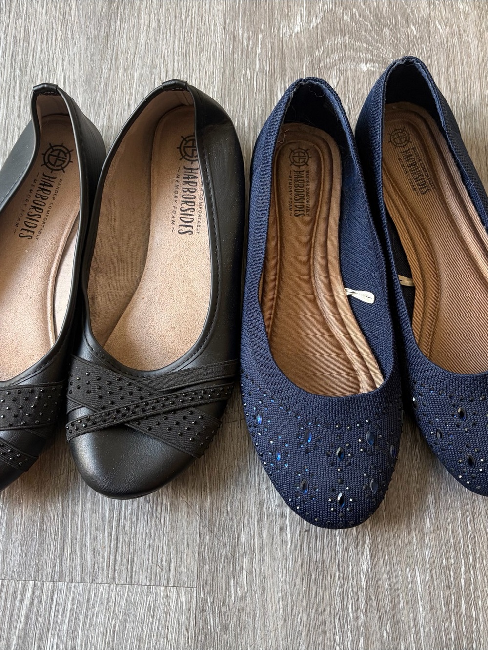 Harborsides Women’s 8.5 Navy and Black Comfort Ballet Flats